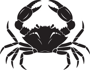 Striking Silhouette of a Crab with Prominent Claws and Intricate Leg Details Evoking Coastal Charm and Culinary Delights