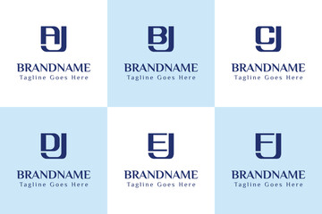 Letters JA JB JC JD JE JF Monogram Logo, for JA AJ JB BJ JC CJ JD DJ JE EJ JF FJ initials