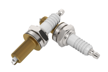 Spark plug on a white background. Isolated 3D illustration