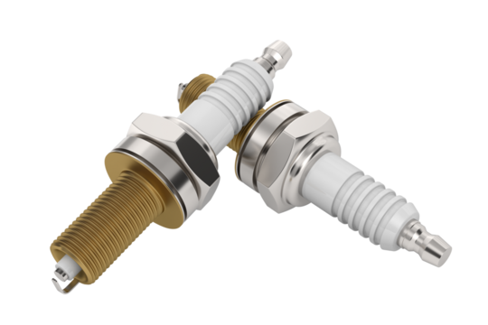 Spark plug on a white background. Isolated 3D illustration - Powered by Adobe