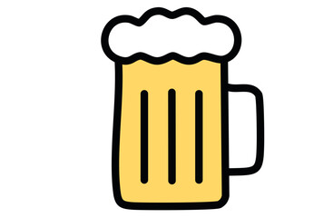 泡の乗ったビールジョッキのアイコン