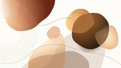Abstract organic shapes in warm earth tones