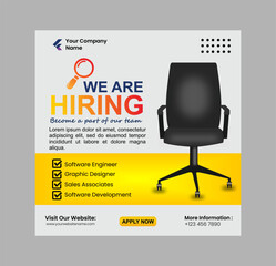 We are hiring job media social post template