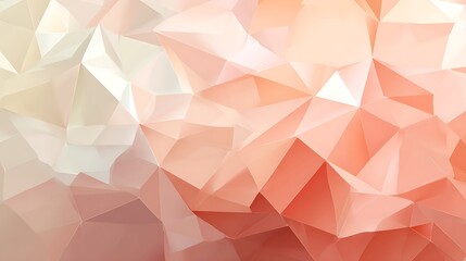 Fototapeta premium Low-poly mesh vector overlay on blush-ivory gradient background seamless design