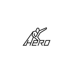 Hero in a cloak text logo.