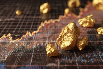 Gold nuggets on a financial chart (4)