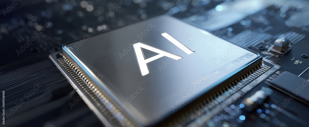 Poster the ai microchip representing advanced technological innovation and future potential