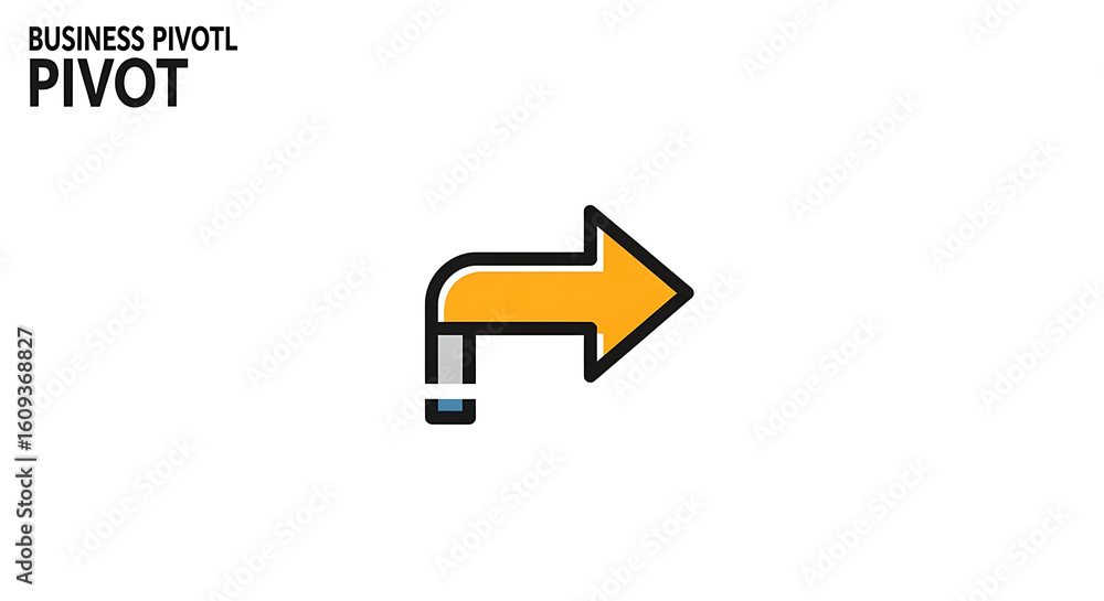 Poster illustration of an arrow pointing right with a turn and a small vertical bar at the end ai generated