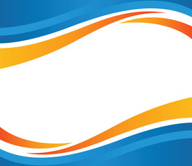 Modern Blue Orange White Curve Background with some copy space area