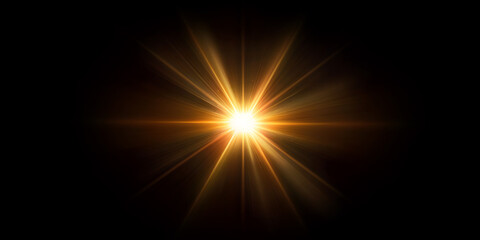 Sun Light Overlay Stock Image In Black Background