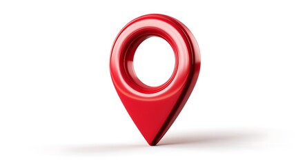 Red location pin isolated transparent background navigation marker symbol direction modern digital icon