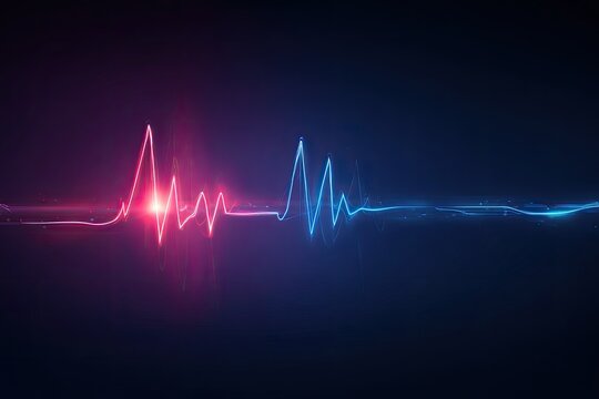 Abstract glowing heart rate waveform - Powered by Adobe