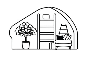Reading Loft With Ladder Shelf Big Pillows