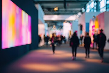 Fototapeta premium Blurred view of an art exhibition hall