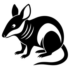 bandicoot black and white silhouette