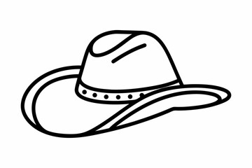 cowboy hat black and white silhouette vector