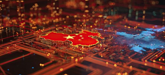 China's map on a circuit board (1)