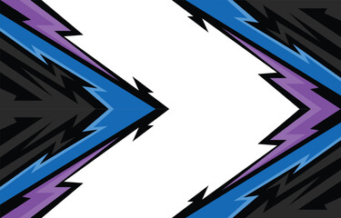 Abstract sporty colorful background with jagged arrow line pattern and with some copy space area