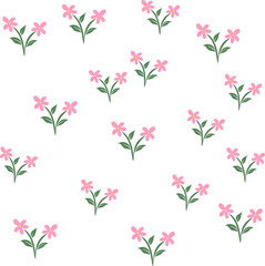 Seamless pink flower pattern