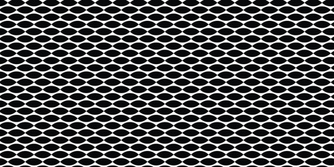 Seamless Pattern with Elliptical Mesh Grid in Black and White for Industrial Design, Textures, Backgrounds, Web, Packaging, and Print Projects