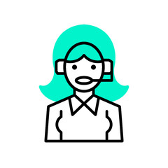Flat Avatar Icon of a Female Office Employee