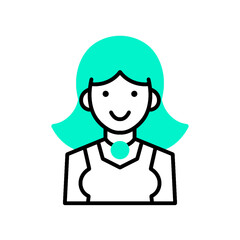 Flat Avatar Icon of a Female Teacher