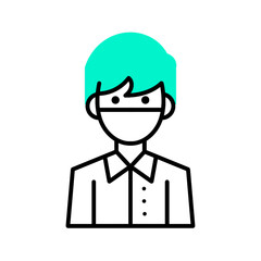 Flat Avatar Icon of a Young Man