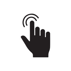Fototapeta premium Touch Hand. Flat Vector Icon. Simple black symbol on white background