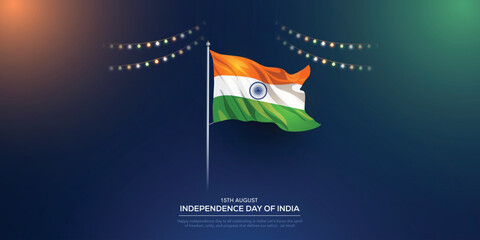 15th of august happy independence day of india. creative vector illustration design.