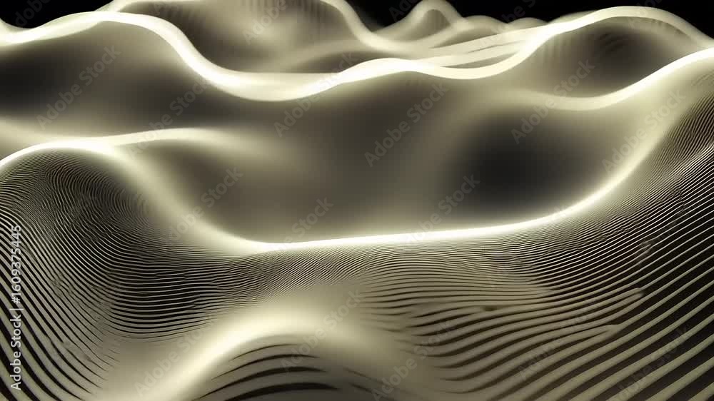 Poster abstract waves of light and shadow create a mesmerizing landscape, evoking a sense of movement and d