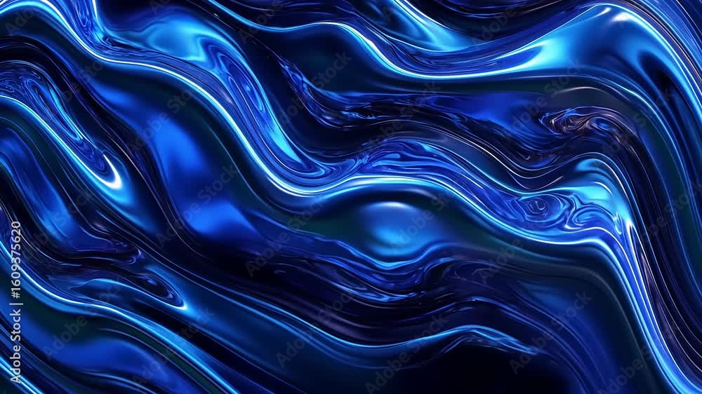 Aufkleber abstract blue waves flowing seamlessly, creating a dynamic visual effect reminiscent of water motion
