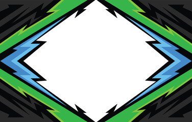 Abstract sporty colorful background with jagged arrow line pattern and with some copy space area
