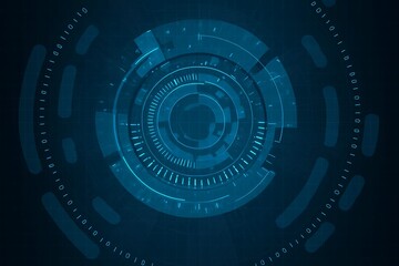 Futuristic blue glowing sci fi technology interface circle