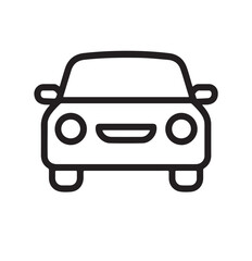 Line art vector icon of a car, front view