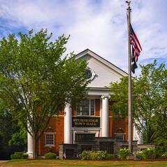 Sturbridge Town Hall in Massachusetts, built in 1838, stands as a proud example of Greek Revival...