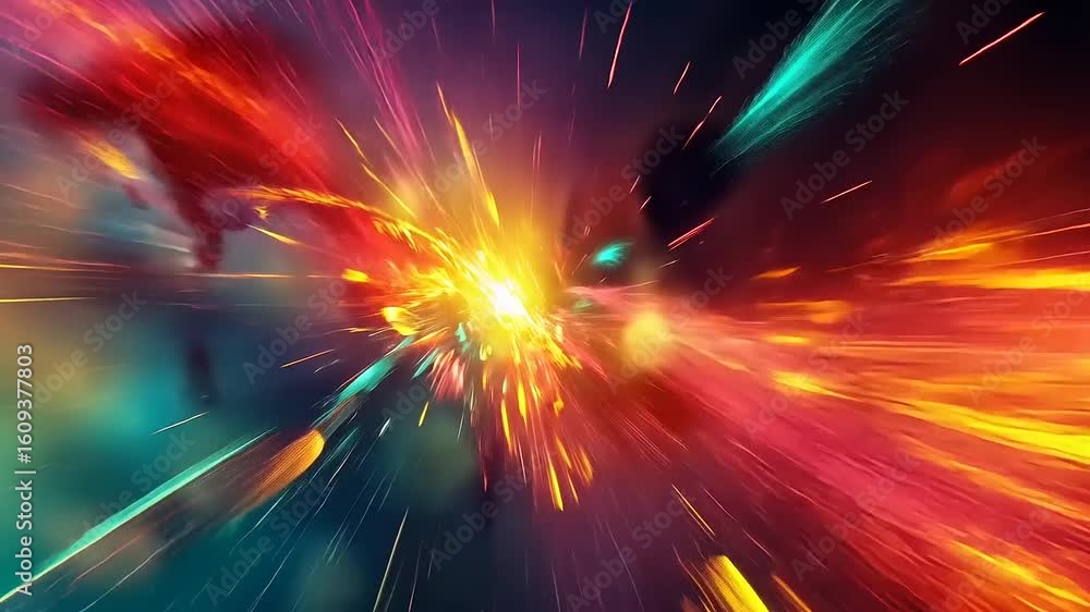 Aufkleber vibrant explosion of colors creating a dynamic abstract background with streaks of light and energy