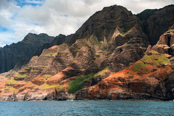 Napali Coast of Kauai, Hawaii. Cliffs on the western coast of Kauai.