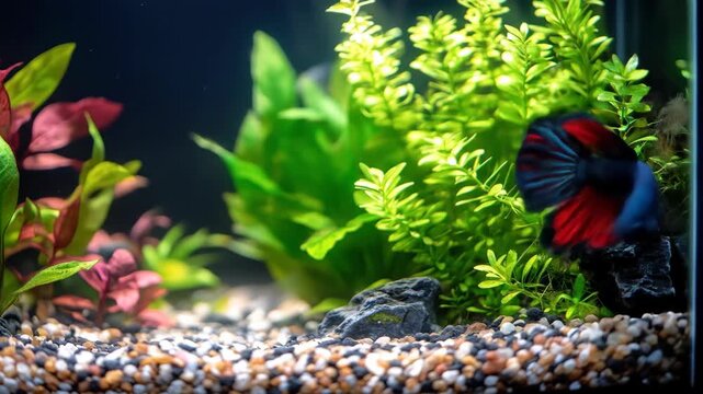 Aquarium with colorful fish and plants