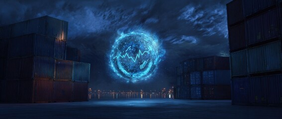 Glowing sphere in a dark port