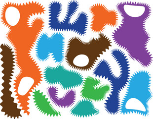 Seamless Geometric Frame Patterns with Zigzag Designs – Vintage Colorful Art for Stickers, Labels, and Graphic Projects