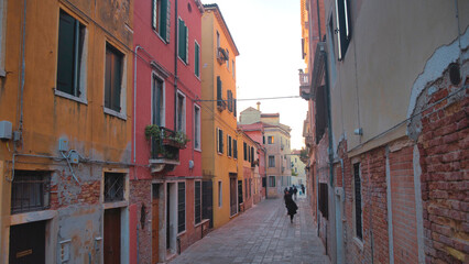 old streets and houses of Venice. Italian cities