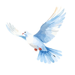 Fototapeta premium Elegant Dove in Flight with Watercolor Texture and Open Wings