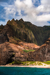 Napali Coast of Kauai, Hawaii. Cliffs on the western coast of Kauai.