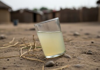 An authentic and realistic depiction of non-potable water in a glass