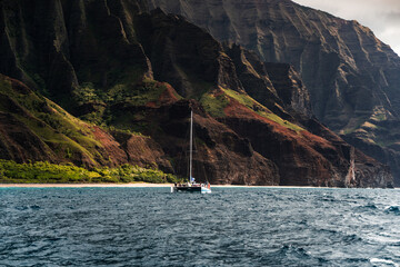 Napali Coast of Kauai, Hawaii. Cliffs on the western coast of Kauai.