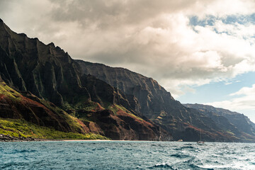 Napali Coast of Kauai, Hawaii. Cliffs on the western coast of Kauai.