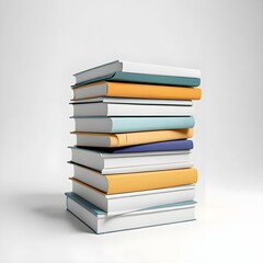 "Modern Educational Book Stack with Minimal Design"
