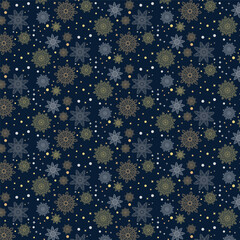Snowflakes with seamless pattern vector illustration background eps10