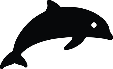 Silhouette dolphin jumping simple minimal nautical marine vector illustrator