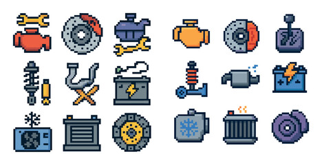 Colorful Auto Repair Icons